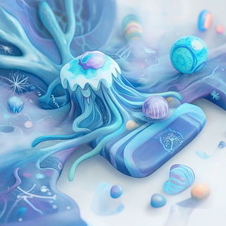 Painted Weather style, Midjourney V6.1: abstract 3D render