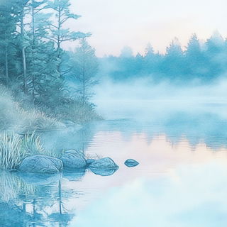 Painted Weather style, Midjourney V6.1: realistic landscape photograph of quiet dawn