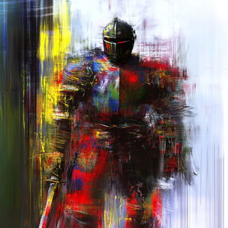 Marbleflora style, Midjourney V6.1: concept art character design of retropunk steam knight