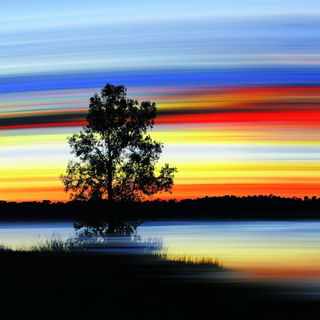 Marbleflora style, Midjourney V6.1: realistic landscape photograph of quiet dawn