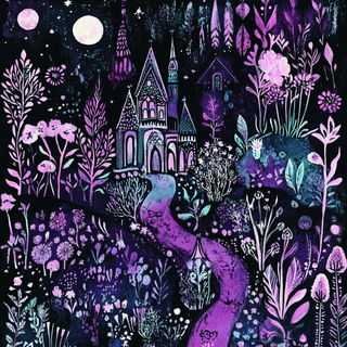 Graphite Geode style, Midjourney V6.1: retro fairy-tale illustration