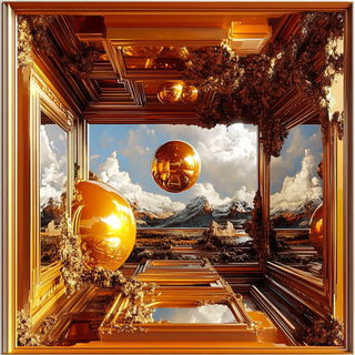 Patterned Object Surrealism style, Midjourney V6.1: abstract 3D render