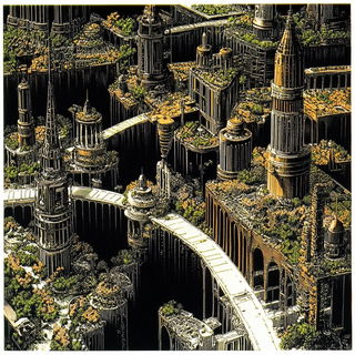 Cleftgrain style, Midjourney V6.1: megacity with futuristic bioarchitecture