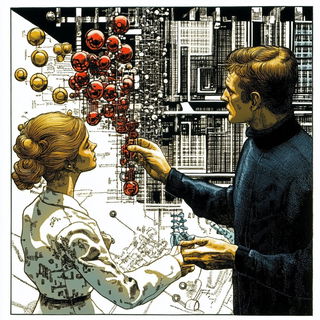 Cleftgrain style, Midjourney V6.1: editorial illustration for popular scientific magazine cover