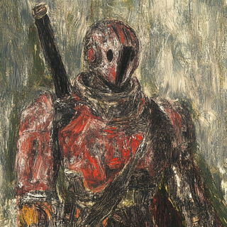 Paintstorm Equinox style, Midjourney V6.1: concept art character design of retropunk steam knight
