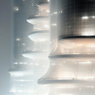 Dapplecut style, Midjourney V6.1: megacity with futuristic bioarchitecture