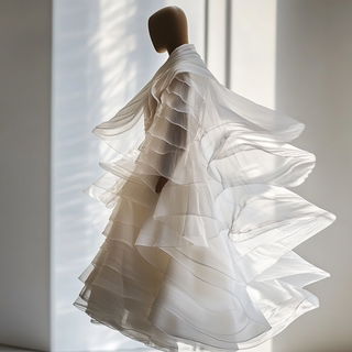 Dapplecut style, Midjourney V6.1: haute-couture fashion outfit