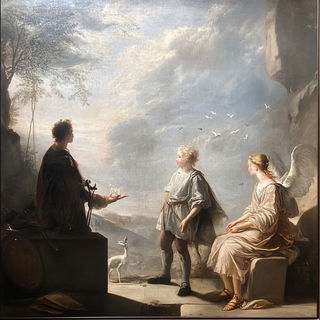 Dapplecut style, Midjourney V6.1: classical 18th-century oil painting