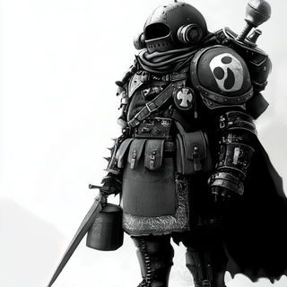 Collagecurrent style, Midjourney V6.1: concept art character design of retropunk steam knight