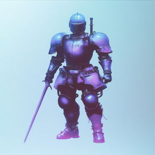 Displacement Gospel style, Midjourney V6.1: concept art character design of retropunk steam knight