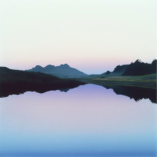 Displacement Gospel style, Midjourney V6.1: realistic landscape photograph of quiet dawn