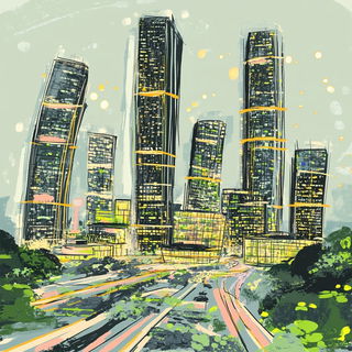 Skywhale Storyform style, Midjourney V6.1: megacity with futuristic bioarchitecture