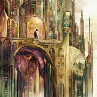Chimeragraph style, Midjourney V6.1: megacity with futuristic bioarchitecture