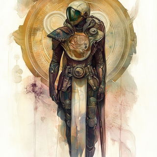 Chimeragraph style, Midjourney V6.1: concept art character design of retropunk steam knight