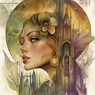 Chimeragraph style, Midjourney V6.1: retro fairy-tale illustration