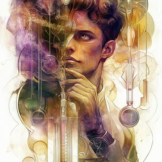 Chimeragraph style, Midjourney V6.1: editorial illustration for popular scientific magazine cover
