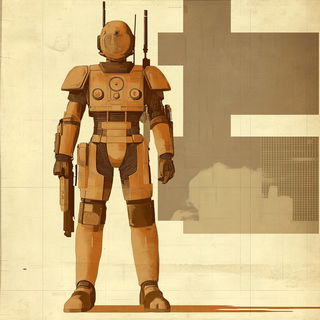 Glamouradial style, Midjourney V6.1: concept art character design of retropunk steam knight