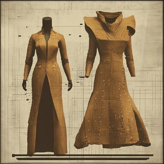 Glamouradial style, Midjourney V6.1: haute-couture fashion outfit