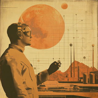 Glamouradial style, Midjourney V6.1: editorial illustration for popular scientific magazine cover