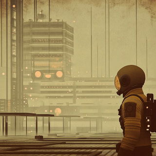 Glamouradial style, Midjourney V6.1: cinematic shot from sci-fi movie