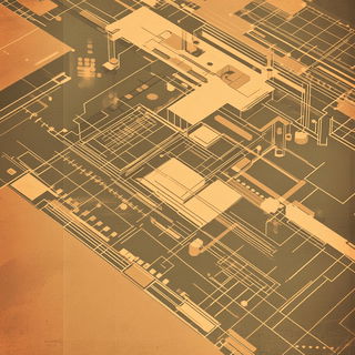 Glamouradial style, Midjourney V6.1: technical infrastructure blueprint schematics