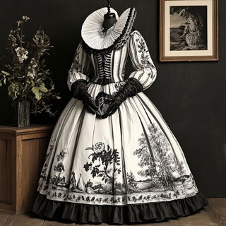 Mushroomarket style, Midjourney V6.1: haute-couture fashion outfit