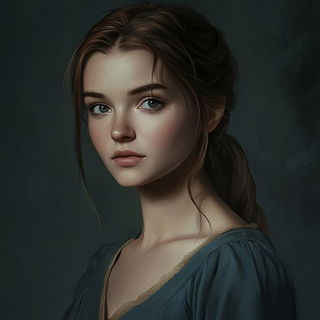 Faunafold style, Midjourney V6.1: photographic portrait of female protagonist