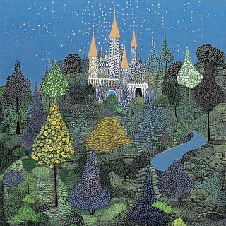 Prismorchid Gardens style, Midjourney V6.1: retro fairy-tale illustration