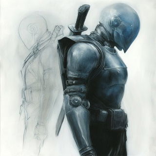Mycelial Framefall style, Midjourney V6.1: concept art character design of retropunk steam knight