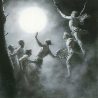Mycelial Framefall style, Midjourney V6.1: classical 18th-century oil painting