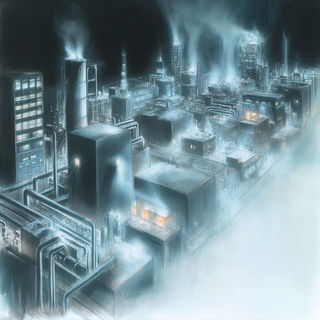 Mycelial Framefall style, Midjourney V6.1: technical infrastructure blueprint schematics