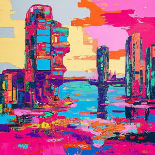 Cloudbatik style, Midjourney V6.1: megacity with futuristic bioarchitecture