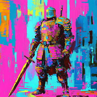 Cloudbatik style, Midjourney V6.1: concept art character design of retropunk steam knight