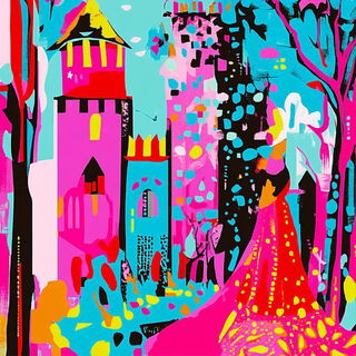 Cloudbatik style, Midjourney V6.1: retro fairy-tale illustration