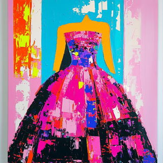 Cloudbatik style, Midjourney V6.1: haute-couture fashion outfit
