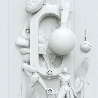 Inkwashwood style, Midjourney V6.1: typographic composition with large letters
