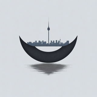 Hatchwater style, Midjourney V6.1: bold minimalist logo design for Istanbul city municipal services