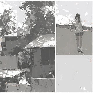 Ochromorphic style, Midjourney V6.1: black-and-white manga comic strip