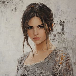Ochromorphic style, Midjourney V6.1: photographic portrait of female protagonist