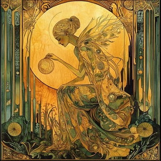Tealgold Prospect Etching style, Midjourney V6.1: retro fairy-tale illustration