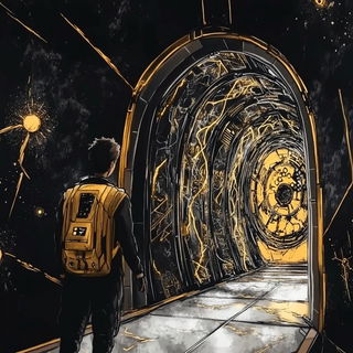 Ocularchipelago style, Midjourney V6.1: cinematic shot from sci-fi movie
