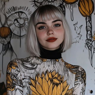 Ocularchipelago style, Midjourney V6.1: photographic portrait of female protagonist