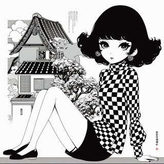 Ladder Shrine style, Midjourney V6.1: black-and-white manga comic strip