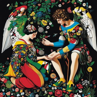 Ladder Shrine style, Midjourney V6.1: classical 18th-century oil painting