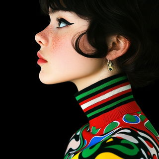 Ladder Shrine style, Midjourney V6.1: photographic portrait of female protagonist