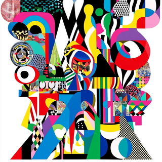 Ladder Shrine style, Midjourney V6.1: typographic composition with large letters