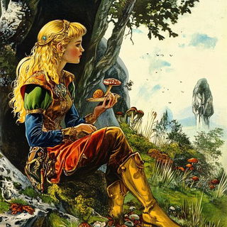 Tealway Migrants style, Midjourney V6.1: retro fairy-tale illustration
