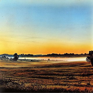Tealway Migrants style, Midjourney V6.1: realistic landscape photograph of quiet dawn