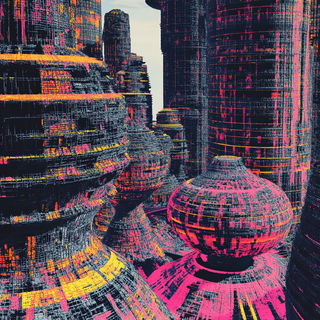 Palacefluvia style, Midjourney V6.1: megacity with futuristic bioarchitecture