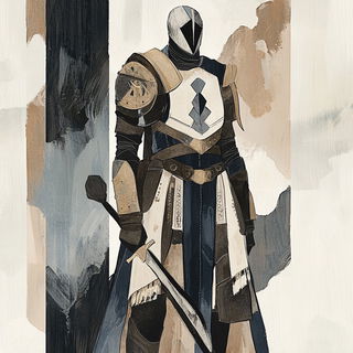 Ceruleanvast style, Midjourney V6.1: concept art character design of retropunk steam knight